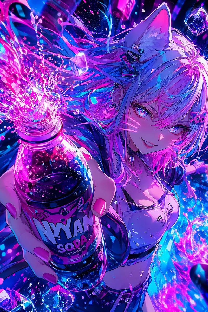 霓虹猫娘汽水广告
