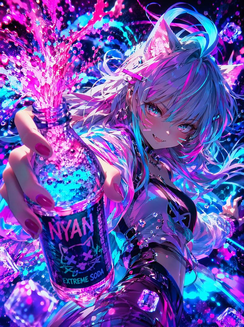 霓虹猫娘苏打水喷溅