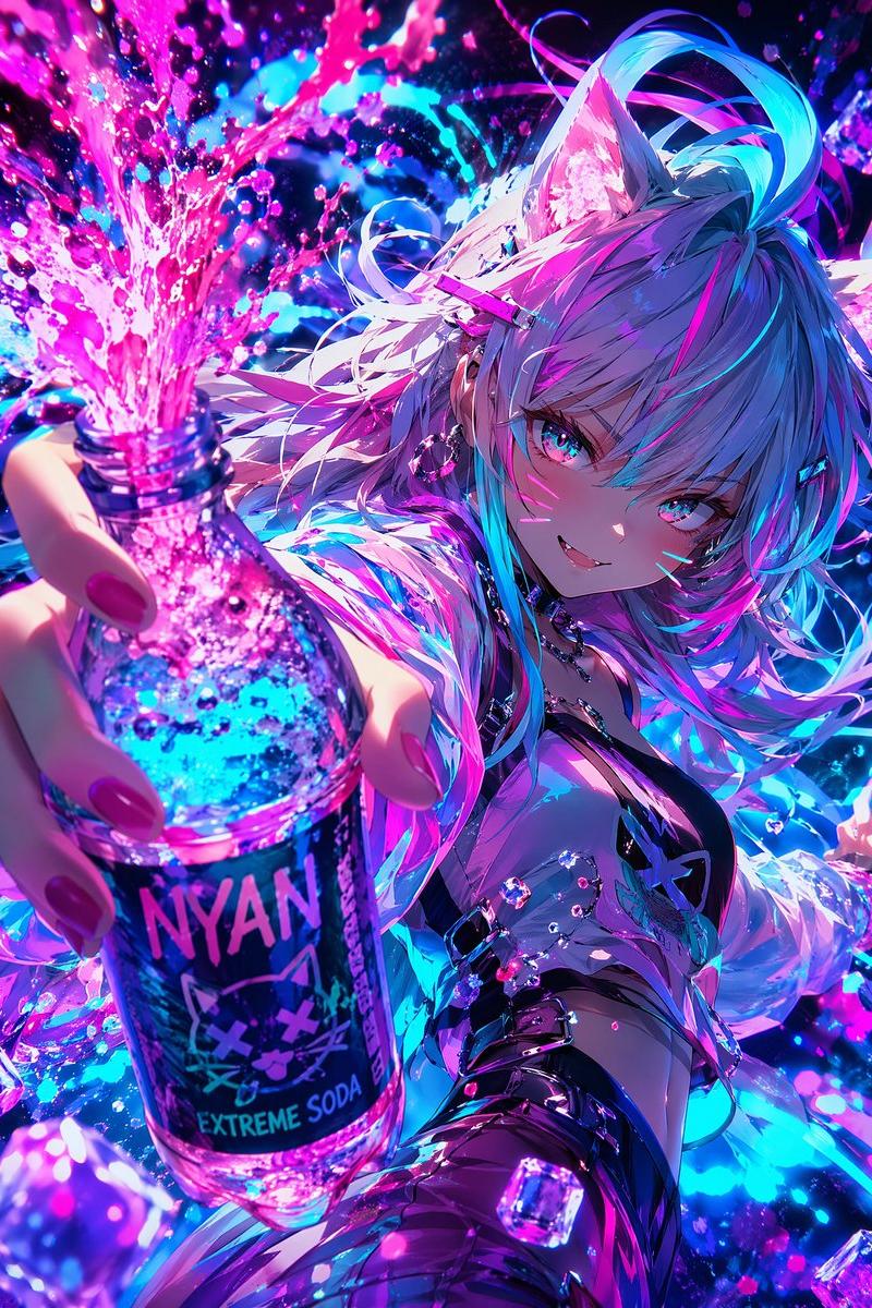 霓虹猫娘苏打水喷溅