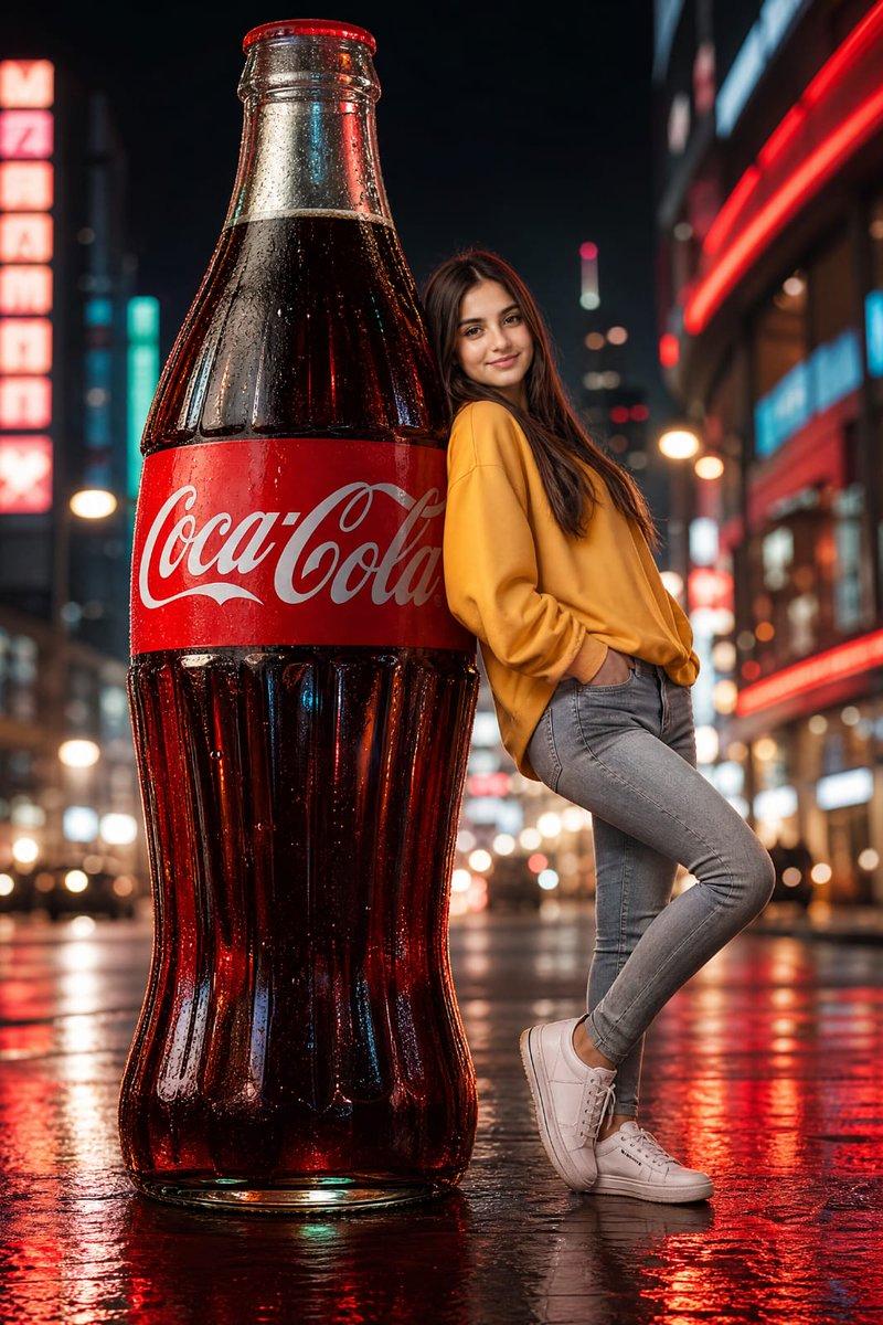 霓虹灯下的 Coca-Cola 街头肖像