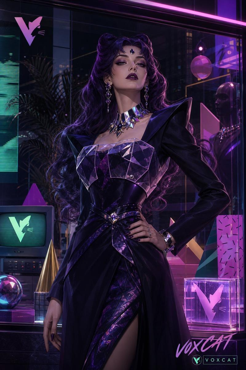Neon Crystal Couture Window Display