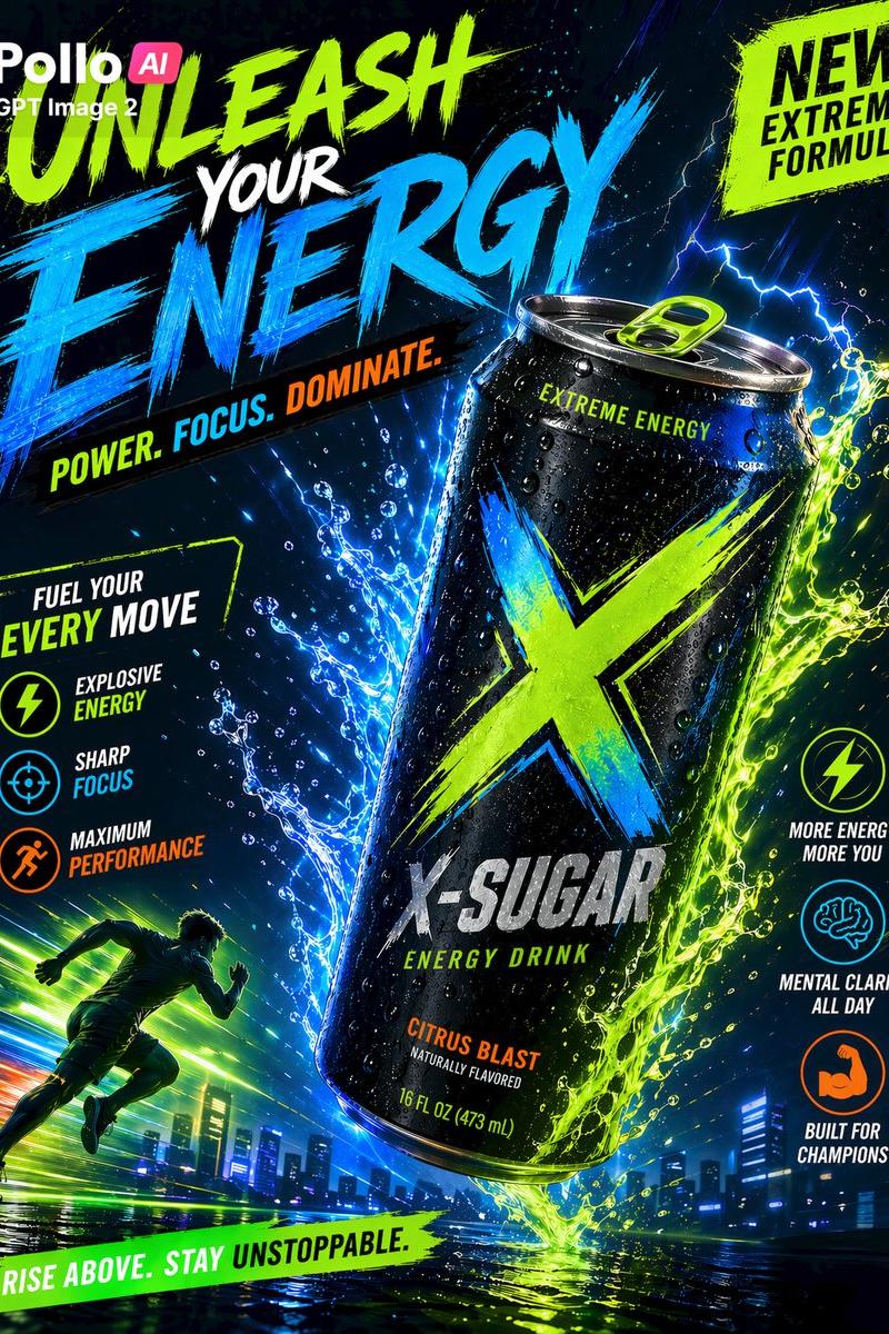 Neon Energy Drink 运动海报