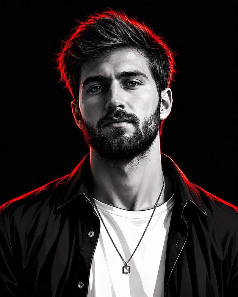Cyberpunk Neon Rim Lighting Portrait