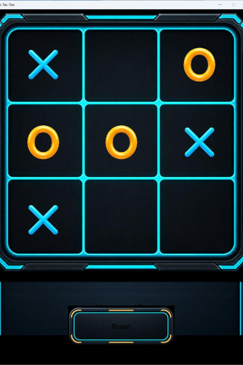未来感霓虹井字棋 UI