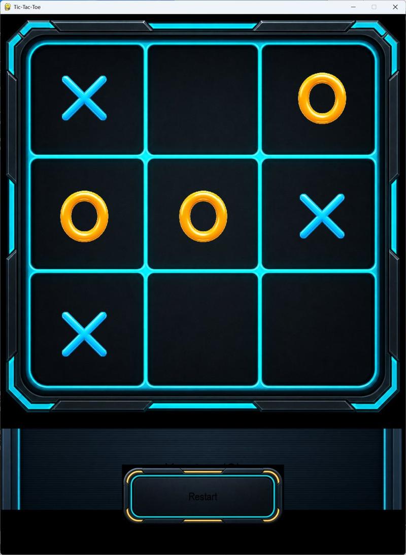 未来感霓虹井字棋 UI