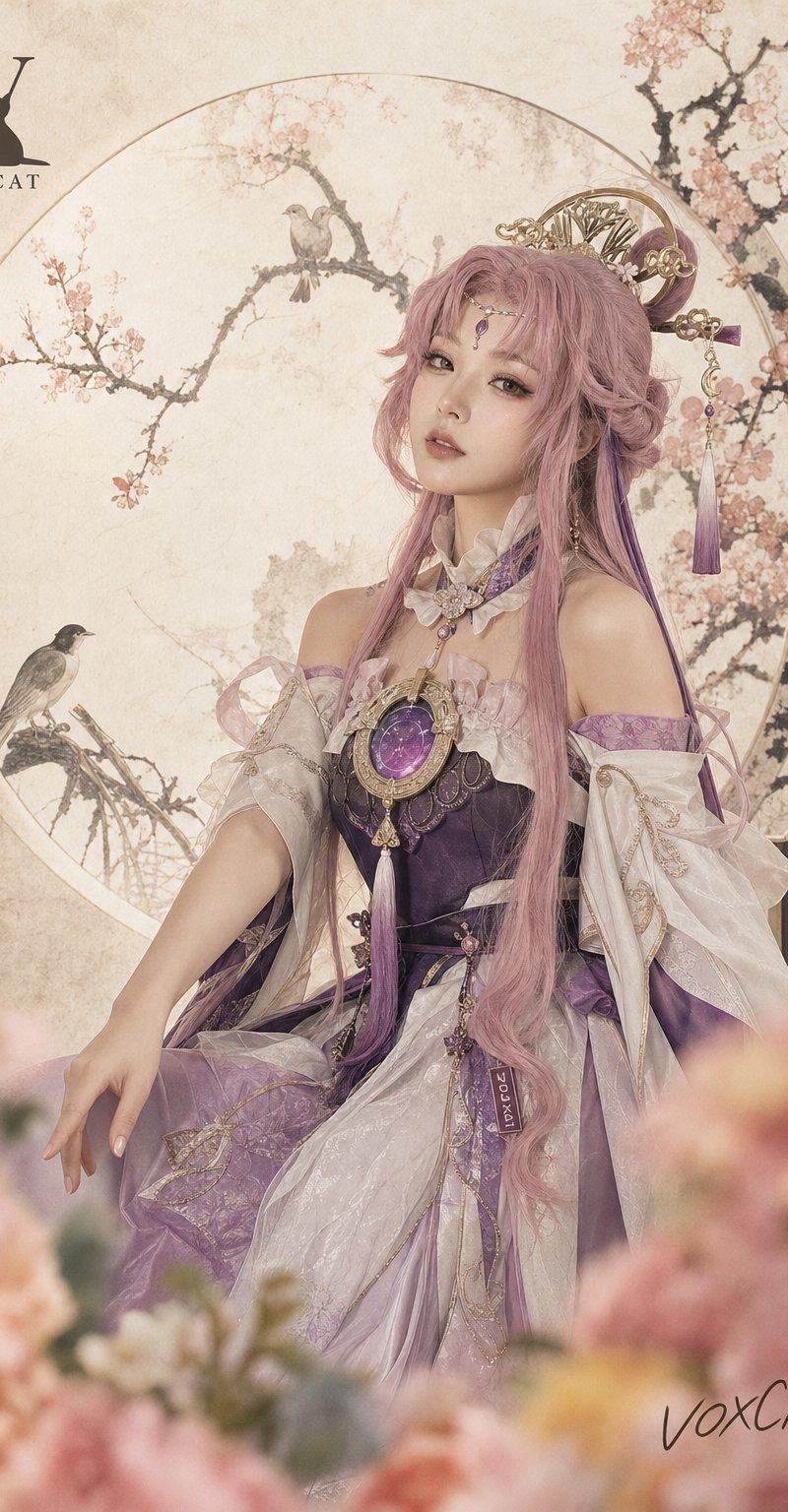 新中式茶饮标签风格 Cosplay 人像