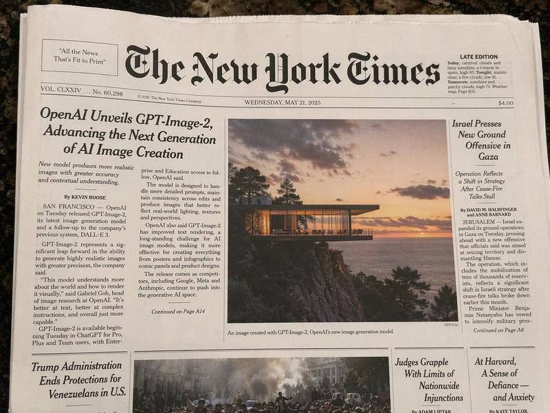 Photorealistic New York Times Front Page