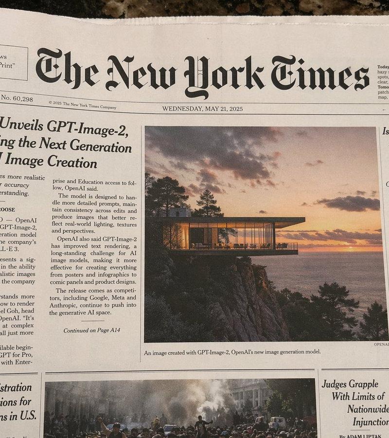 Photorealistic New York Times Front Page