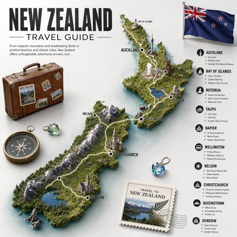 新西兰旅行指南海报