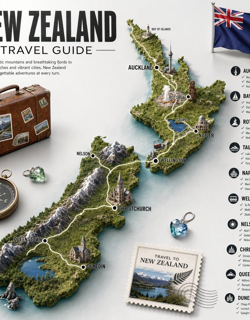新西兰旅行指南海报