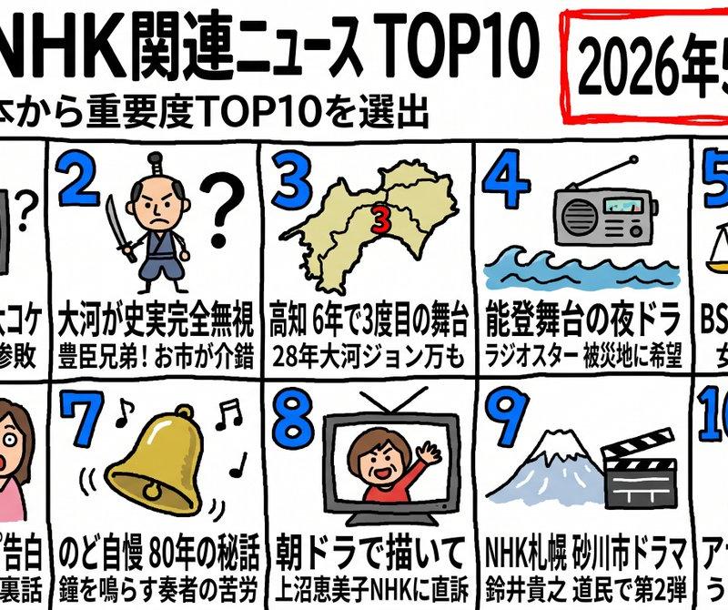 手绘风格 NHK 新闻 TOP 10 排行榜