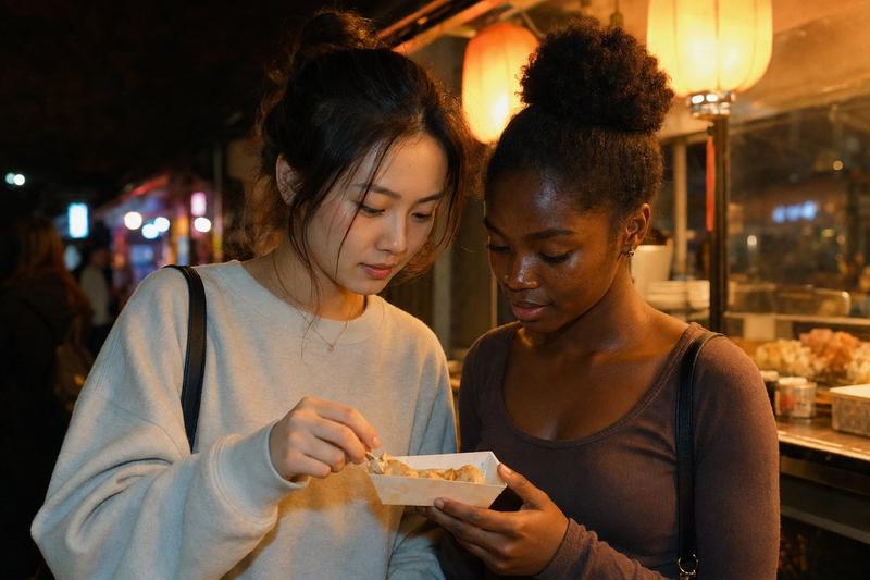 夜市小摊好友抓拍