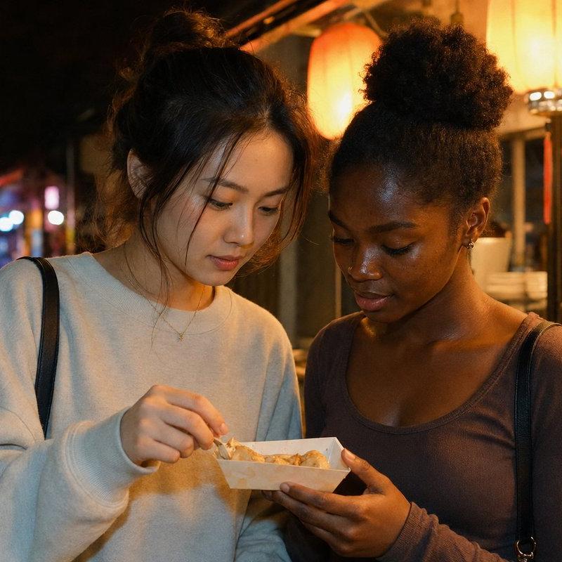 夜市小摊好友抓拍