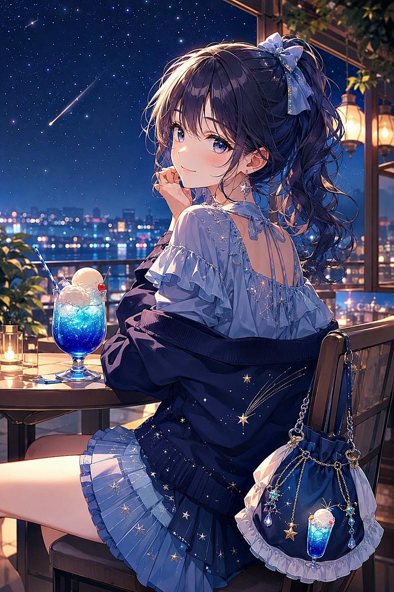 夜空苏打主题动漫咖啡馆少女