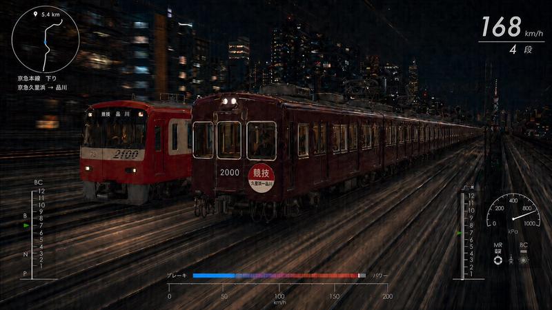 夜间列车竞速 HUD 场景