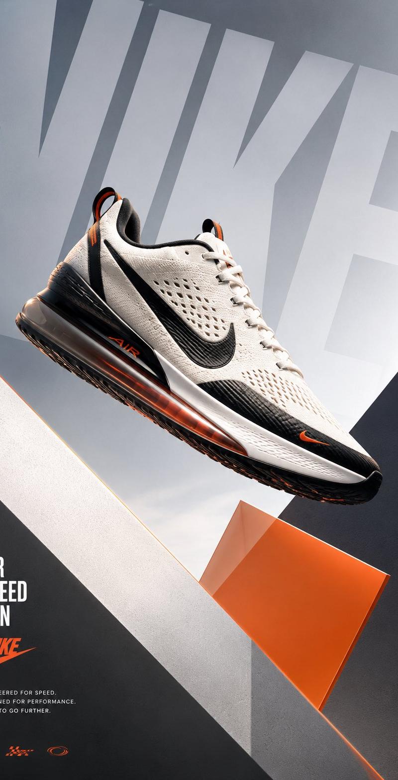 极简 Nike 运动鞋广告海报