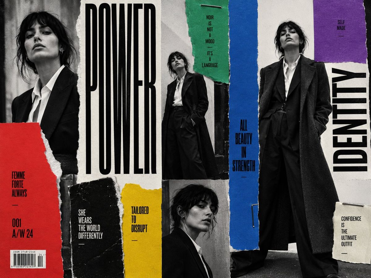 Noir Fashion Collage Poster
