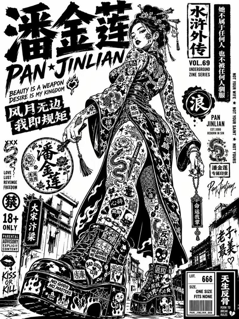 黑色电影风格街头海报插画