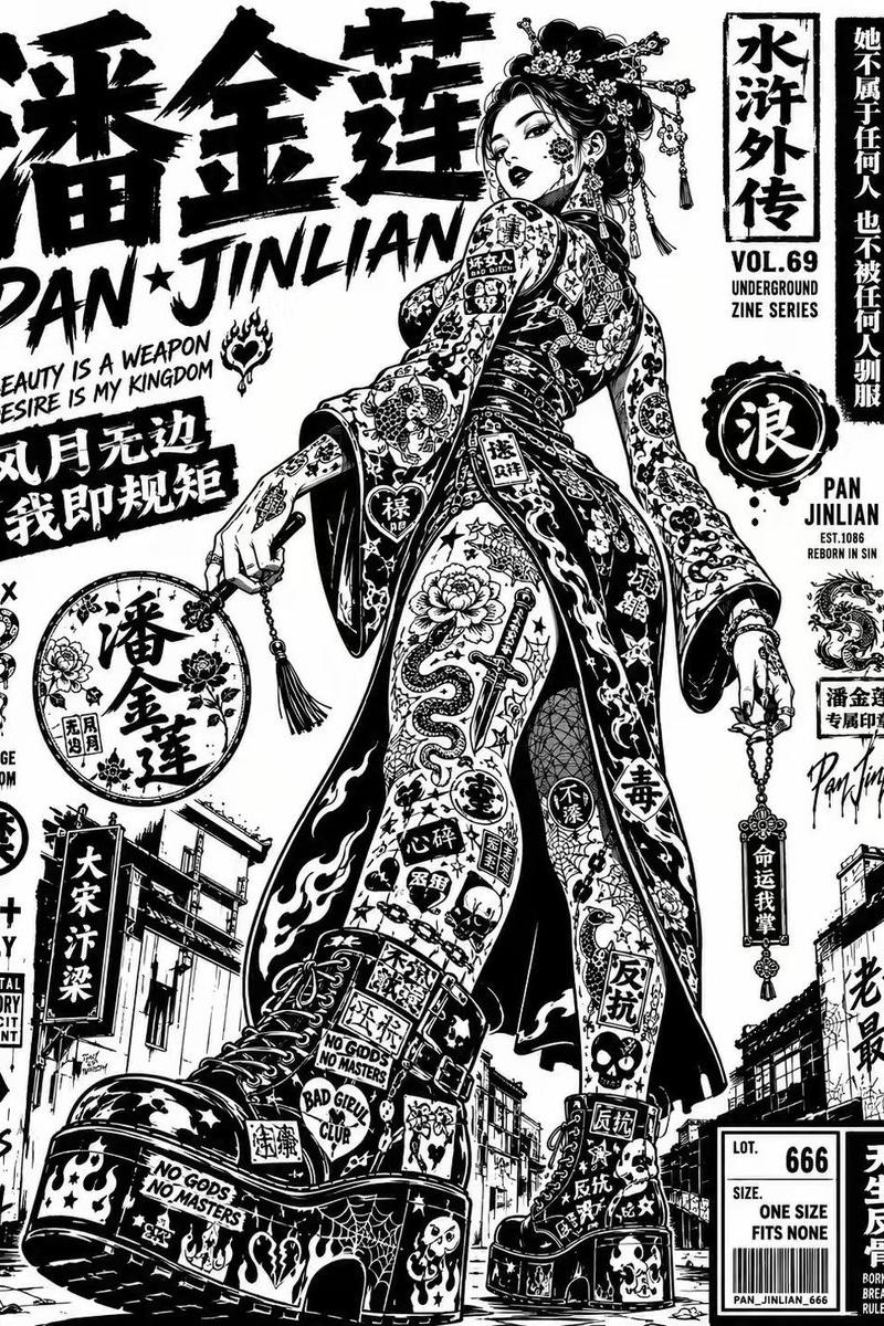黑色电影风格街头海报插画