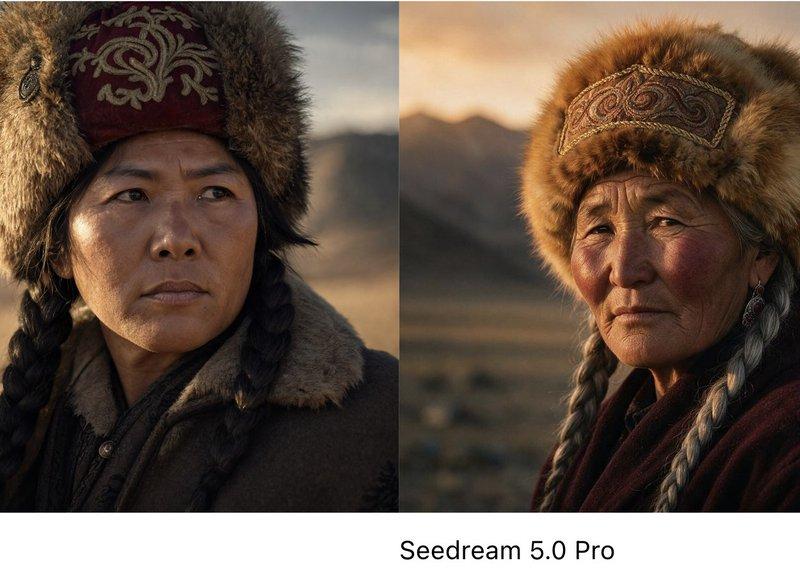四模型游牧民族肖像对比