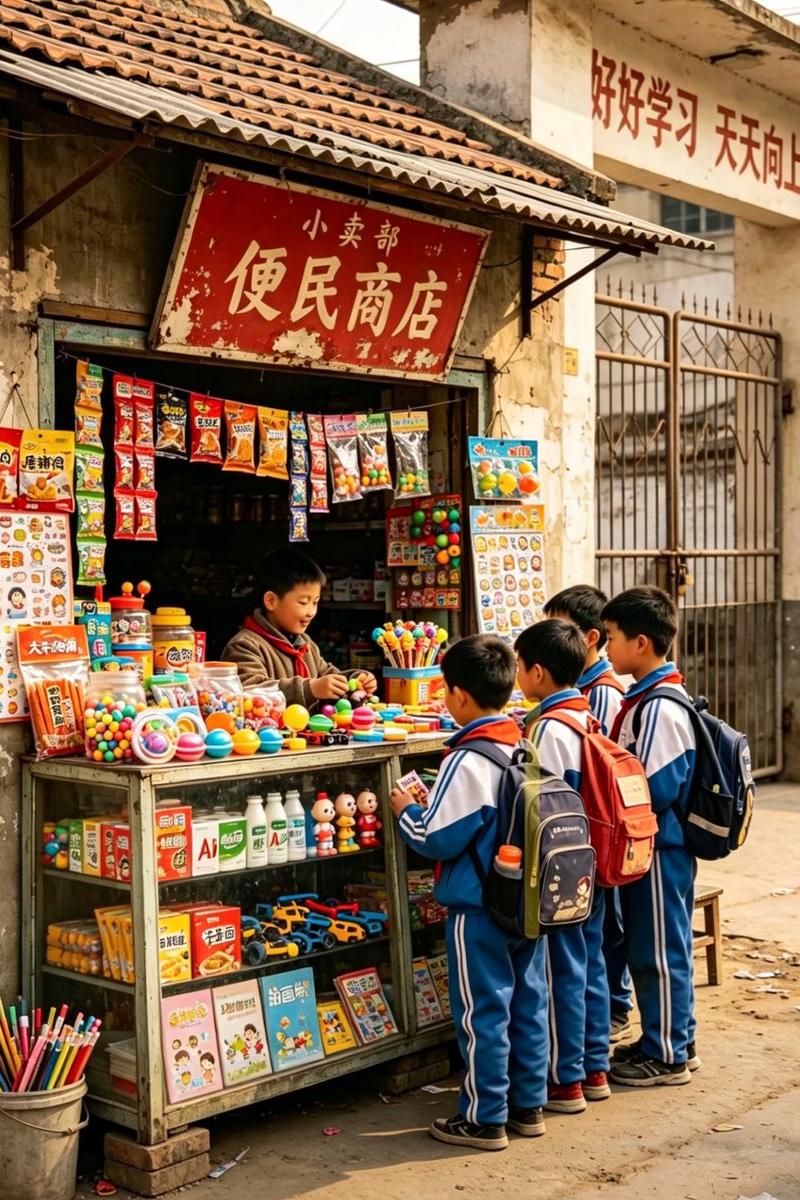 怀旧中国校园小卖部场景