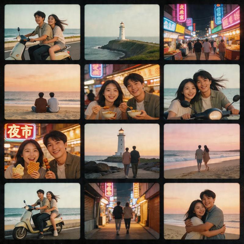 怀旧东京旅行拼贴画