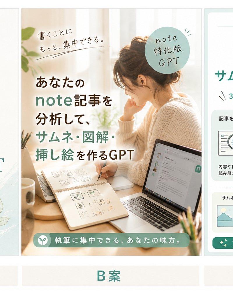 三款日文 note GPT 封面设计方案