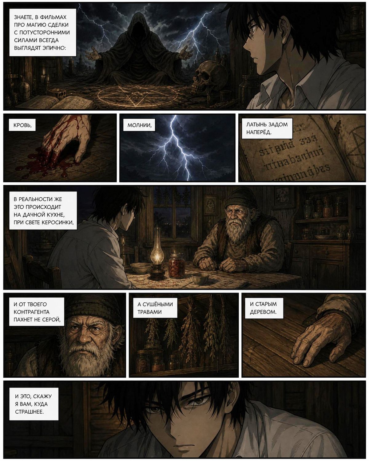 暗黑神秘学风格漫画页面