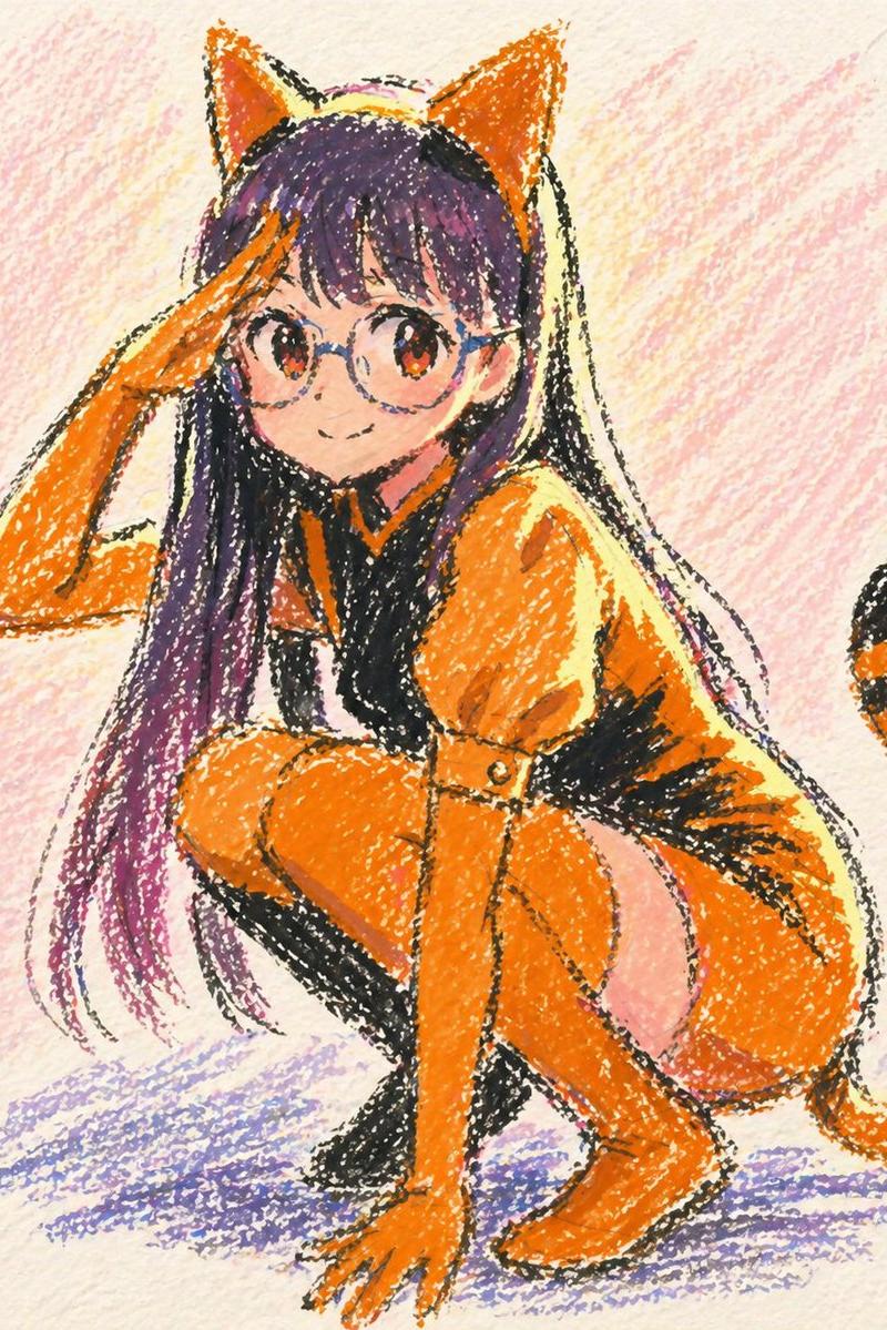 油画棒风格动漫猫娘
