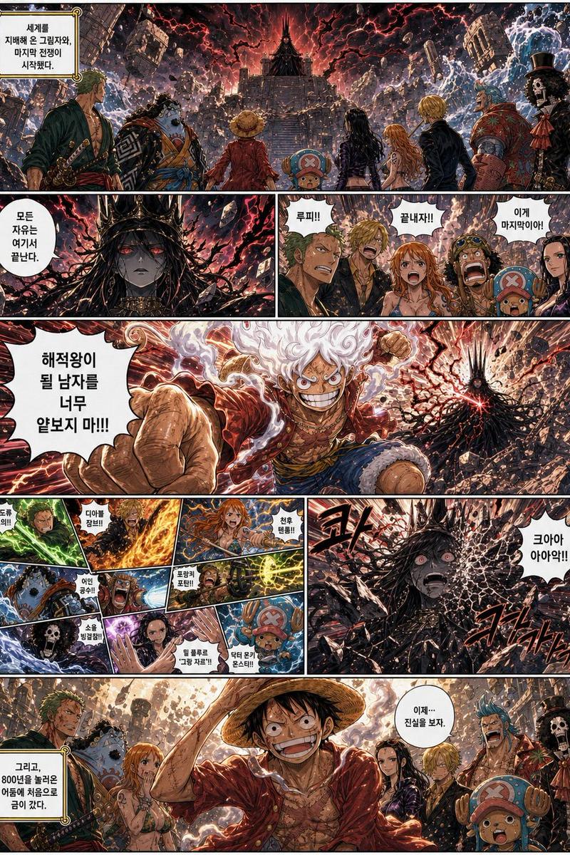 《海贼王》最终决战漫画页面