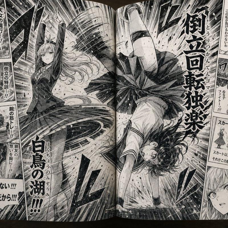 虚构“裙装对决”漫画跨页