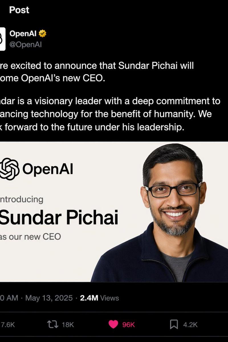 OpenAI CEO 公告模拟图