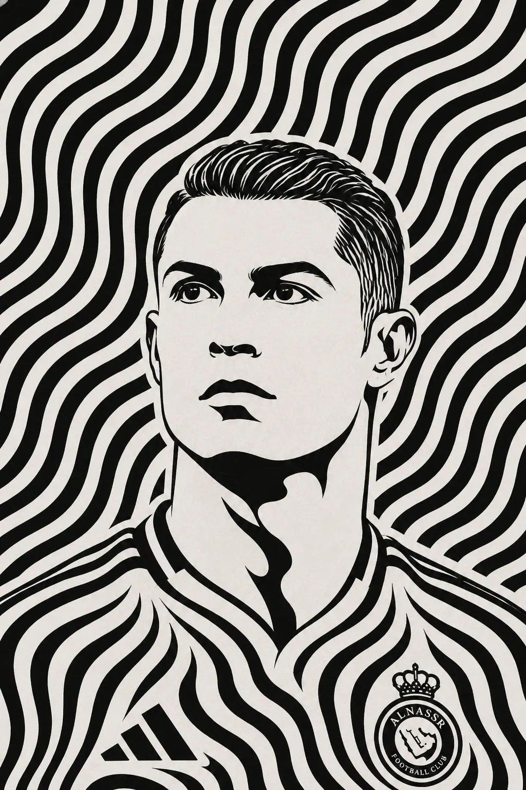 Black and White Optical Illusion Portrait