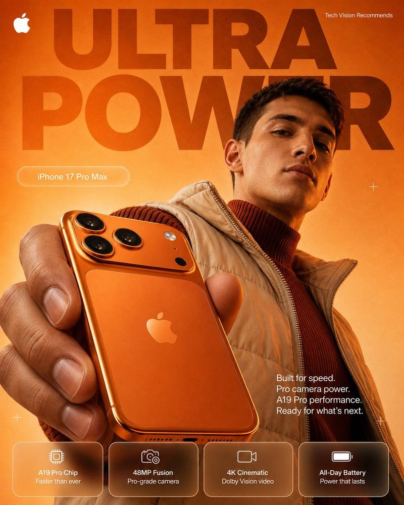Orange Ultra Power iPhone 广告海报