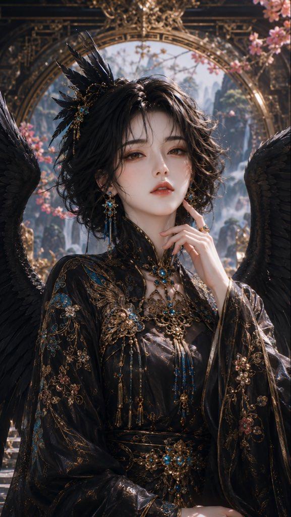 3D CG 东方奇幻鸦神肖像