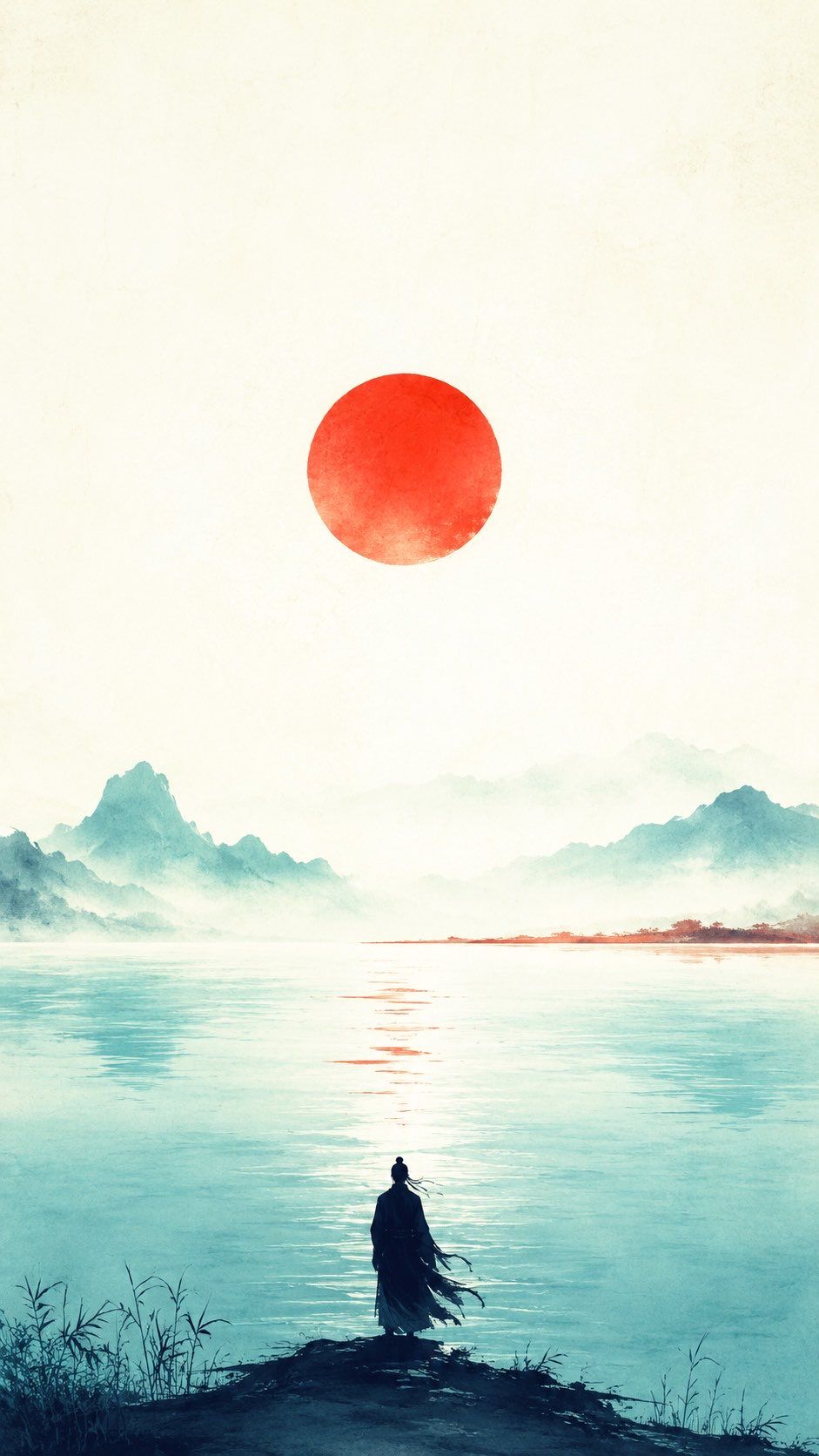东方禅意极简日落海报
