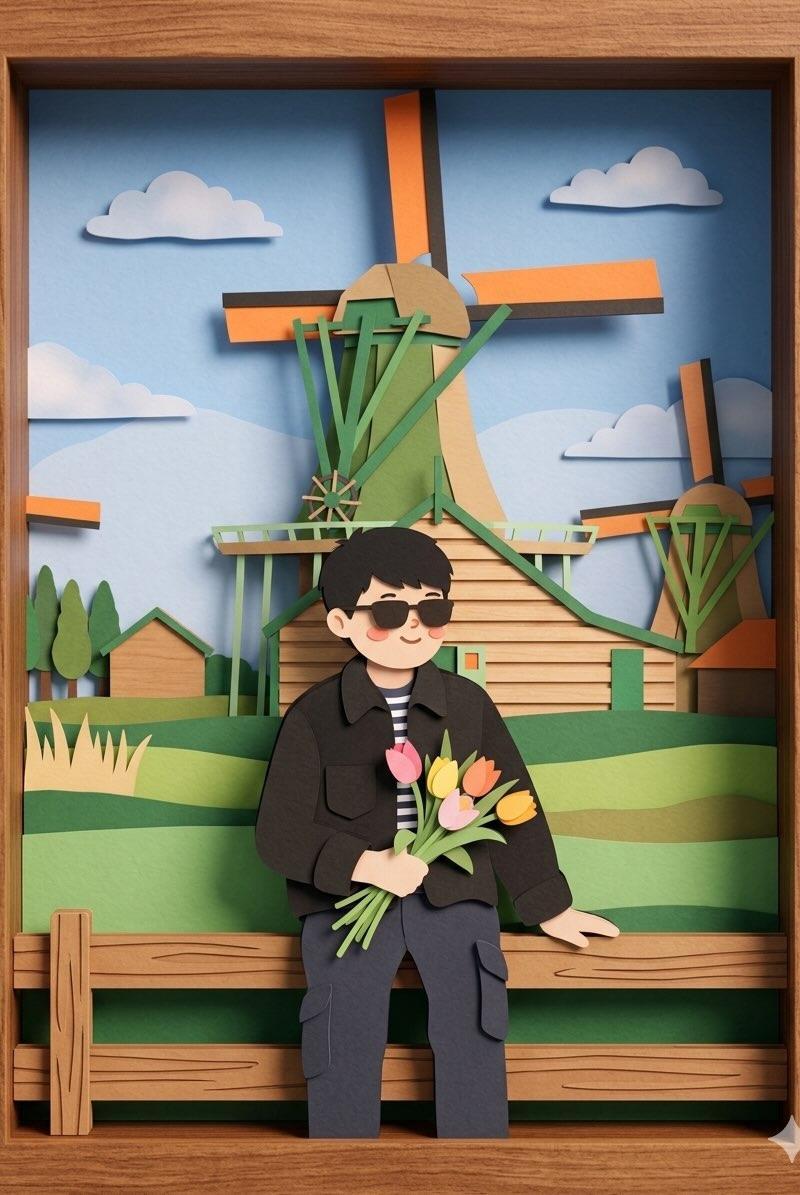 剪纸分层插画风格