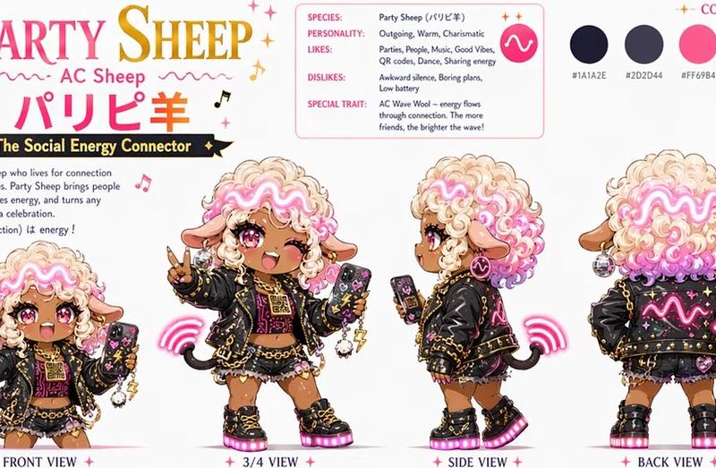 Party Sheep 角色设计图
