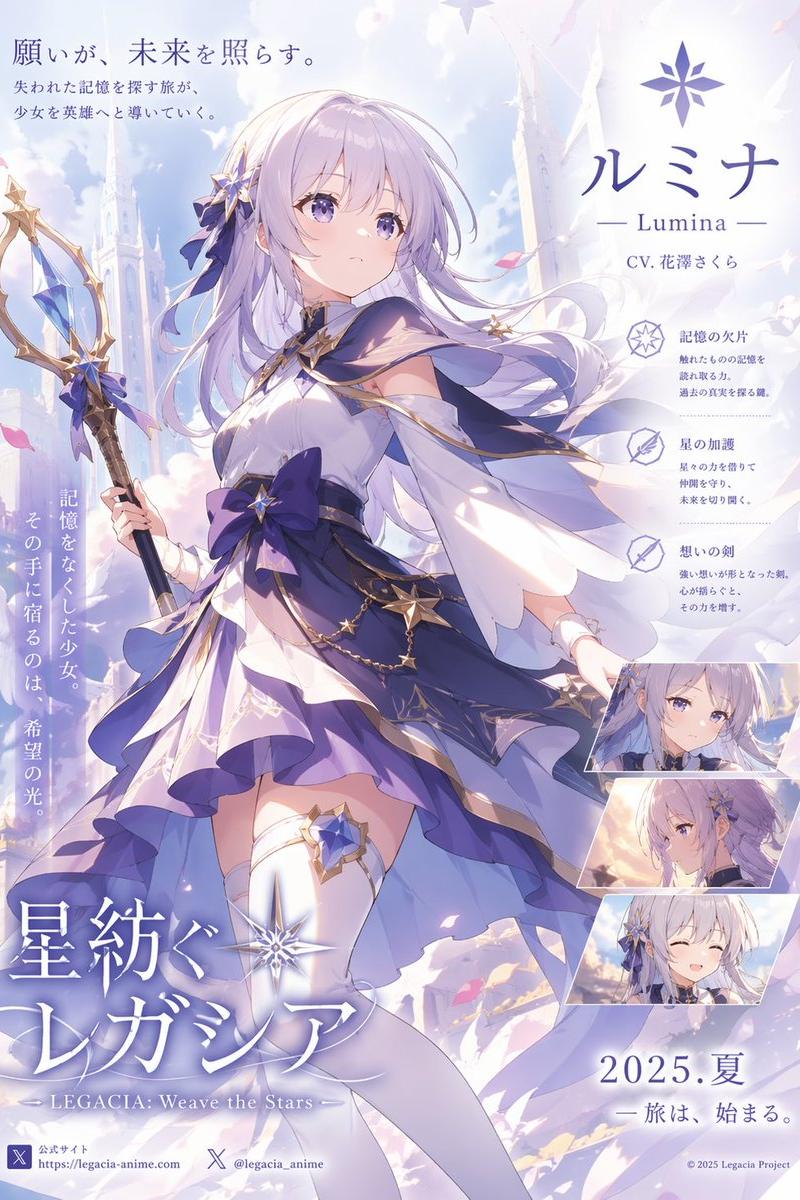 柔和动漫奇幻风格女主角海报