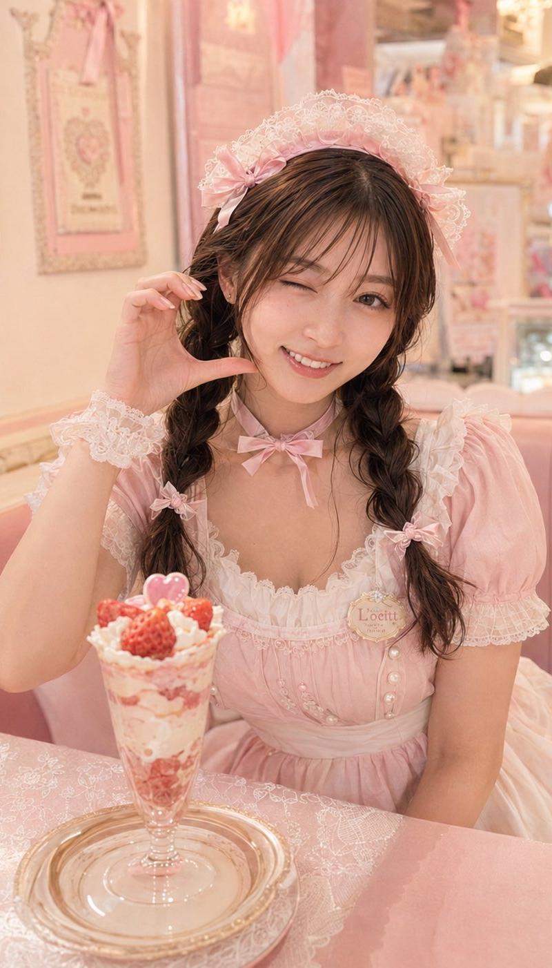 柔和色调女仆咖啡厅肖像