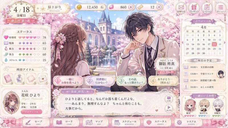 柔和色调乙女游戏 UI 设计稿