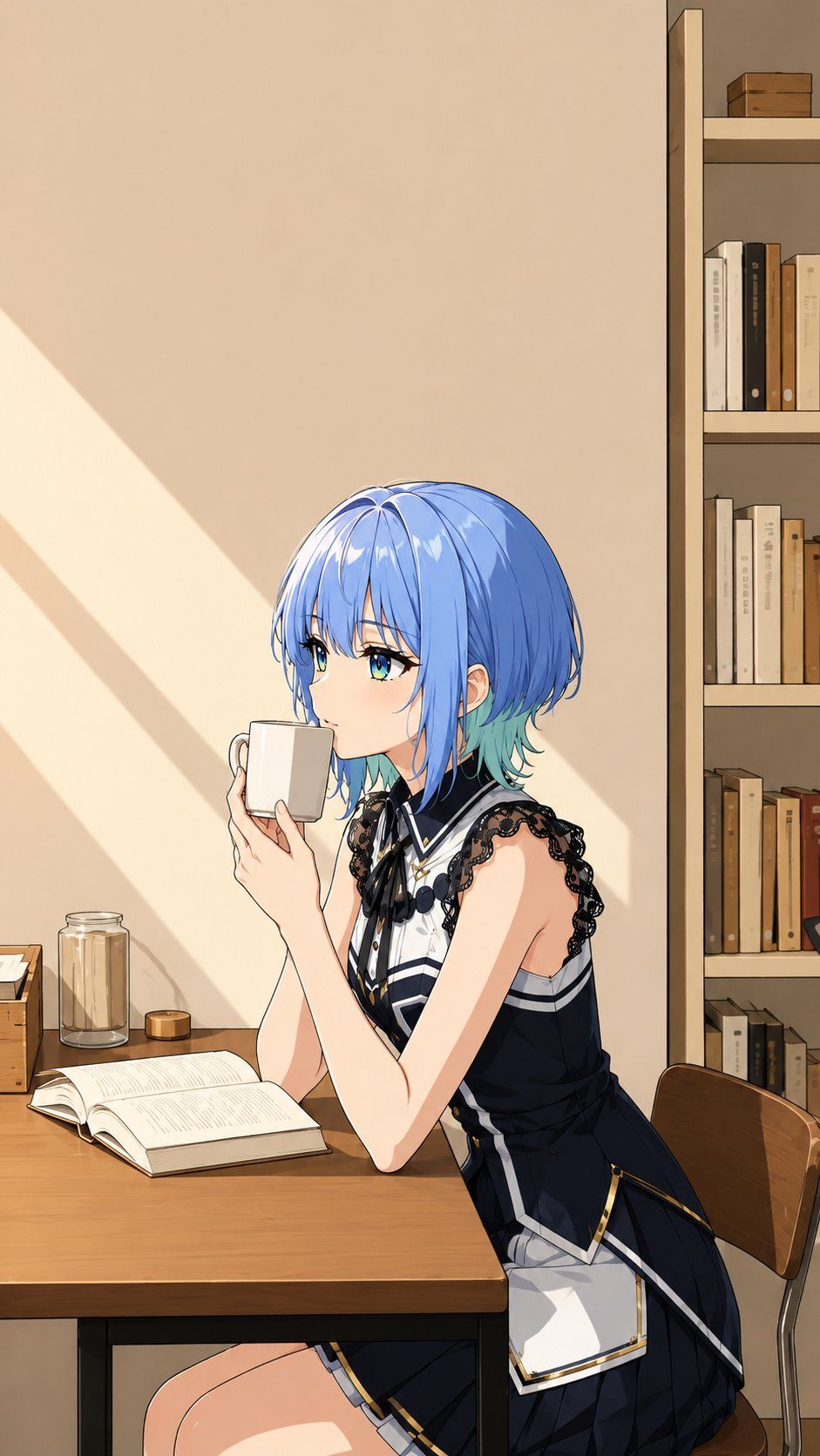 Photo to Anime Reading Scene