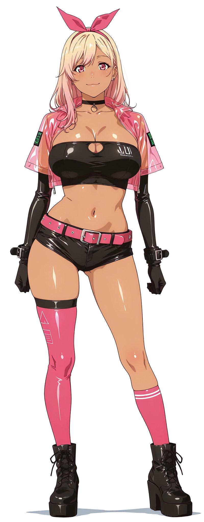 粉色赛博朋克幸存者动漫少女
