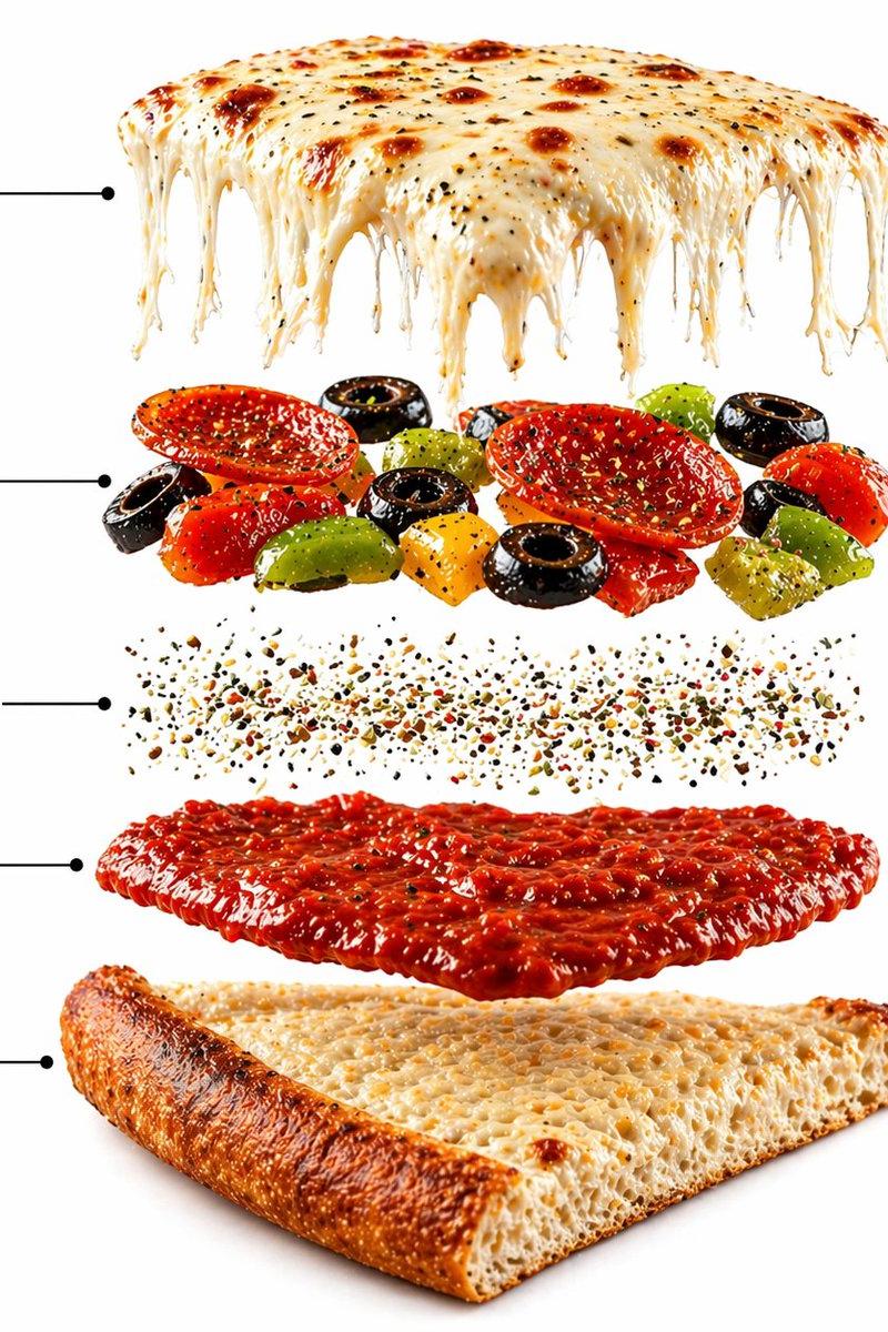 披萨美食摄影与信息图