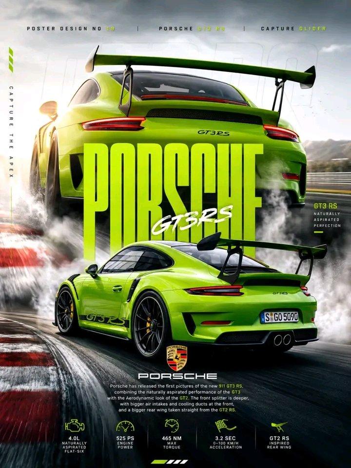 保时捷 911 GT3 RS 赛车海报