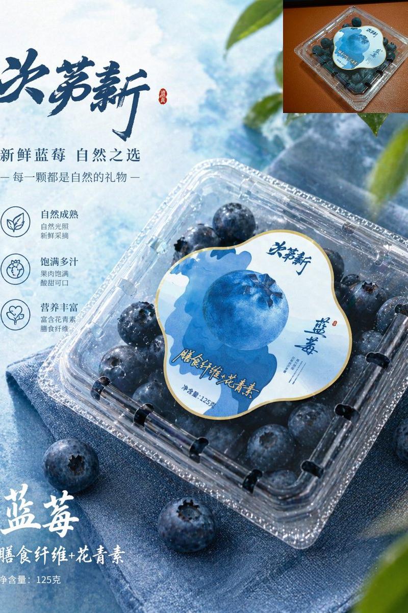 高端蓝莓产品海报