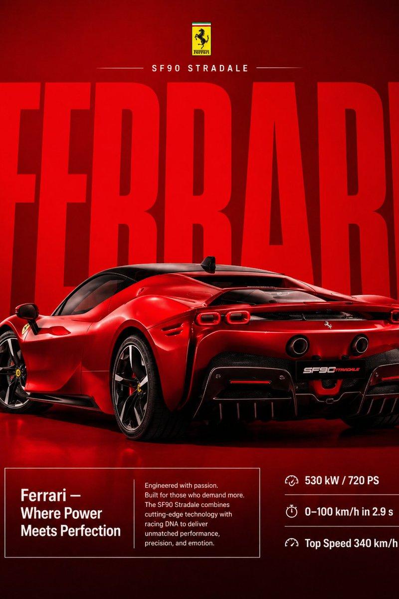 高端 Ferrari 广告海报