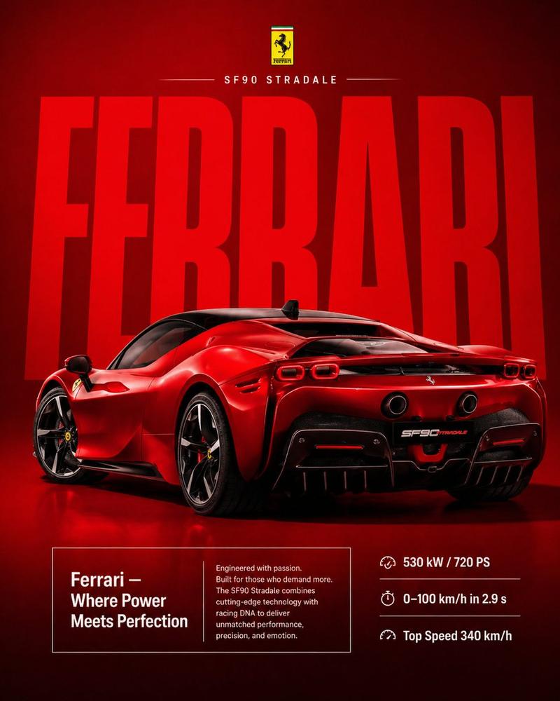 高端 Ferrari 广告海报
