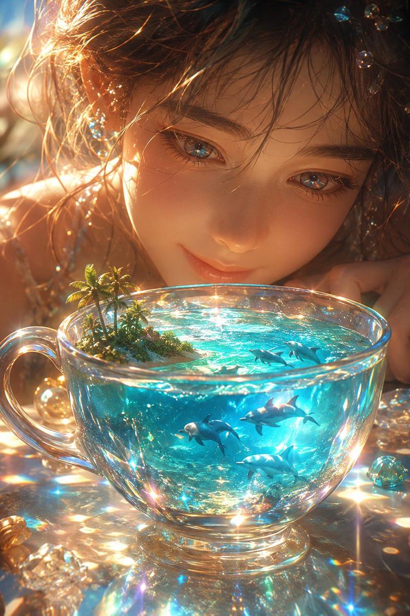 棱镜海洋茶杯奇幻景观
