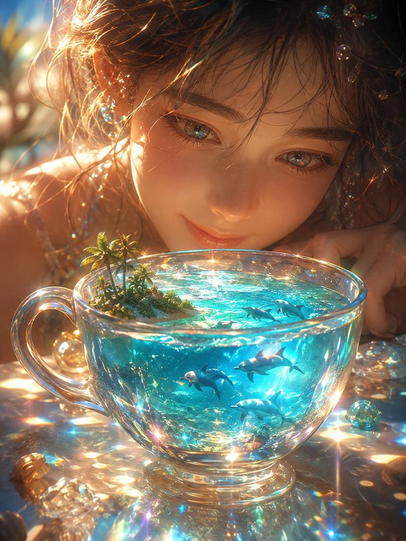 棱镜海洋茶杯奇幻景观